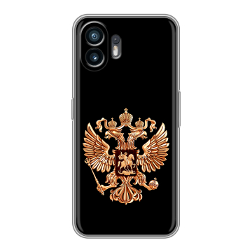 Силиконовый чехол на Nothing Phone (2) с принтом Герб России золотой Силиконовый чехол на Nothing Phone (2) с принтом Герб России золотой