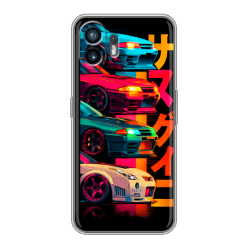 Силиконовый чехол на Nothing Phone (2) с принтом Гоночные машины Силиконовый чехол на Nothing Phone (2) с принтом Гоночные машины
