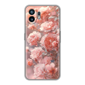 Силиконовый чехол на Nothing Phone (2) с принтом Розовые розы Силиконовый чехол на Nothing Phone (2) с принтом Розовые розы