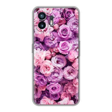 Силиконовый чехол на Nothing Phone (2) с принтом лавандовые розы Силиконовый чехол на Nothing Phone (2) с принтом лавандовые розы