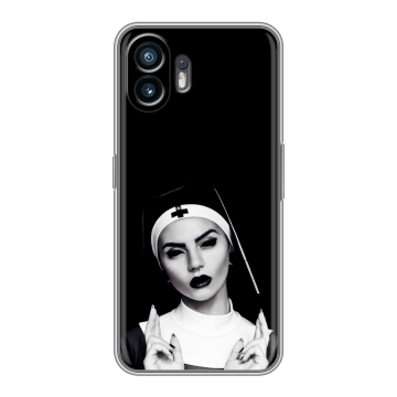 Силиконовый чехол на Nothing Phone (2) с принтом монашка