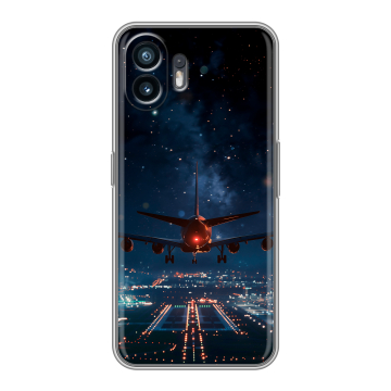 Силиконовый чехол на Nothing Phone (2) с принтом самолет