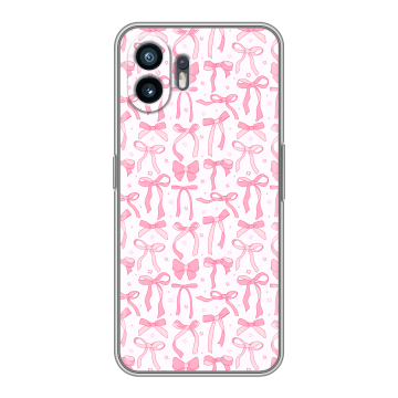 Силиконовый чехол на Nothing Phone (2) с принтом Розовые бантики