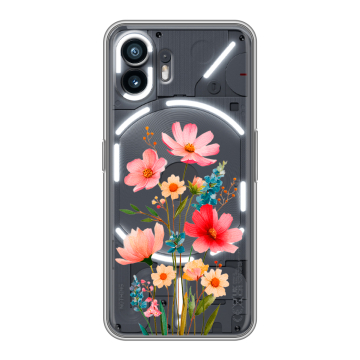 Силиконовый чехол на Nothing Phone (2) с принтом Цветы Силиконовый чехол на Nothing Phone (2) с принтом Цветы