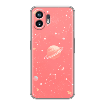Силиконовый чехол на Nothing Phone (2) с принтом Розовый космос Силиконовый чехол на Nothing Phone (2) с принтом Розовый космос