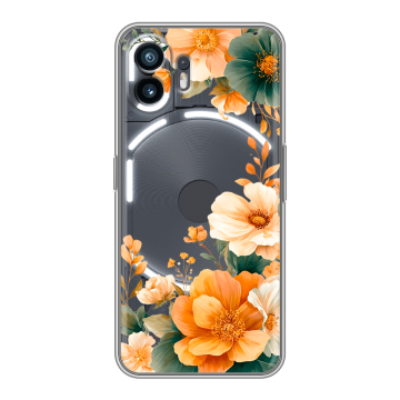 Силиконовый чехол на Nothing Phone (2) с принтом Цветы принт Силиконовый чехол на Nothing Phone (2) с принтом Цветы принт