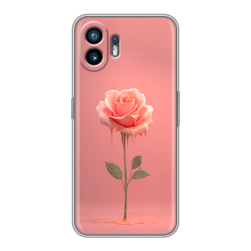 Силиконовый чехол на Nothing Phone (2) с принтом Розовая роза Силиконовый чехол на Nothing Phone (2) с принтом Розовая роза