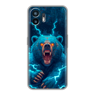 Силиконовый чехол на Nothing Phone (2) с принтом Медведь Силиконовый чехол на Nothing Phone (2) с принтом Медведь
