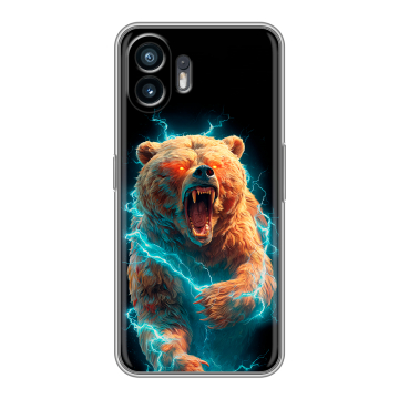 Силиконовый чехол на Nothing Phone (2) с принтом Медведь Силиконовый чехол на Nothing Phone (2) с принтом Медведь