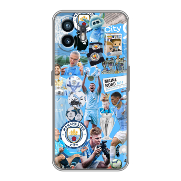 Силиконовый чехол на Nothing Phone (2) с принтом Man City Манчестер Сити