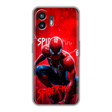 Силиконовый чехол на Nothing Phone (2) с принтом Spiderman Человек паук Силиконовый чехол на Nothing Phone (2) с принтом Spiderman Человек паук