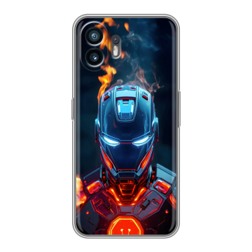 Силиконовый чехол на Nothing Phone (2) с принтом IronMan Железный человек