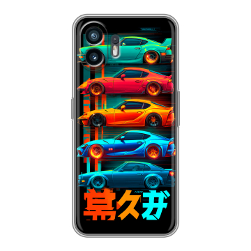 Силиконовый чехол на Nothing Phone (2) с принтом машины тачки