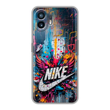 Силиконовый чехол на Nothing Phone (2) с принтом Nike Найк