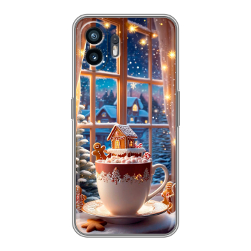 Силиконовый чехол на Nothing Phone (2) с принтом Новый год Силиконовый чехол на Nothing Phone (2) с принтом Новый год