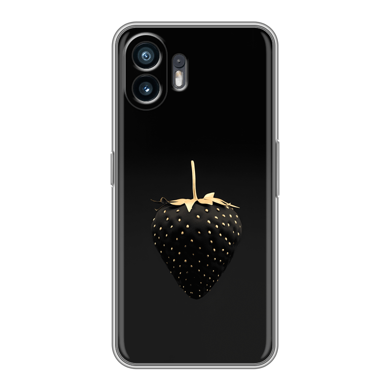 Силиконовый противоударный чехол на Nothing Phone (2) с принтом Черная клубника Силиконовый противоударный чехол на Nothing Phone (2) с принтом Черная клубника