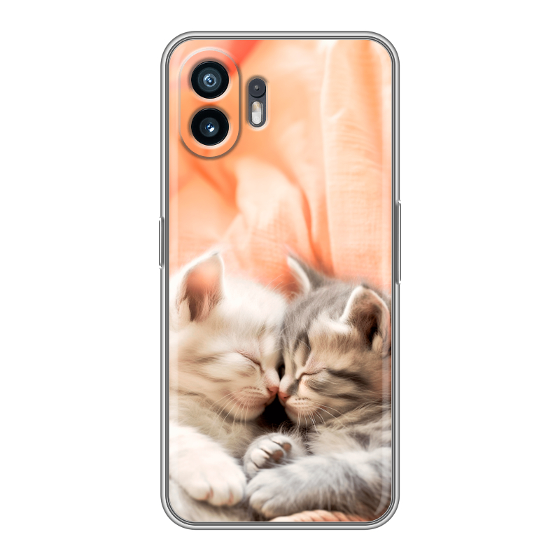 Силиконовый противоударный чехол на Nothing Phone (2) с принтом Котята Силиконовый противоударный чехол на Nothing Phone (2) с принтом Котята