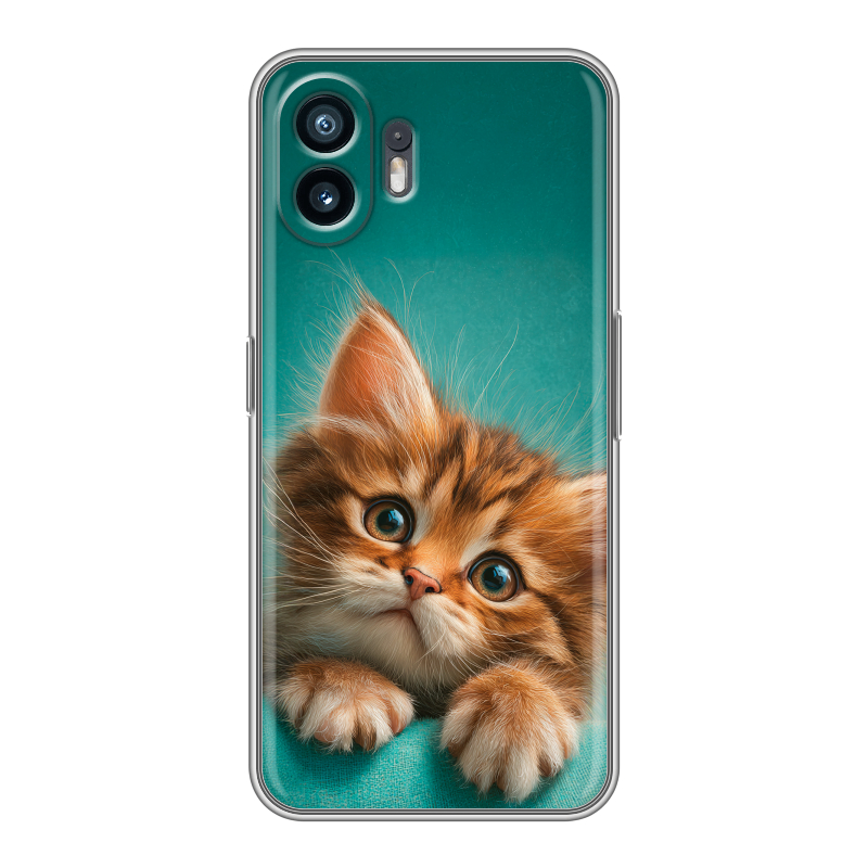 Силиконовый чехол на Nothing Phone (2) с принтом котенок Силиконовый чехол на Nothing Phone (2) с принтом котенок