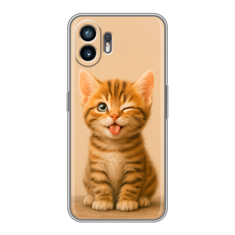 Силиконовый чехол на Nothing Phone (2) с принтом котенок Силиконовый чехол на Nothing Phone (2) с принтом котенок