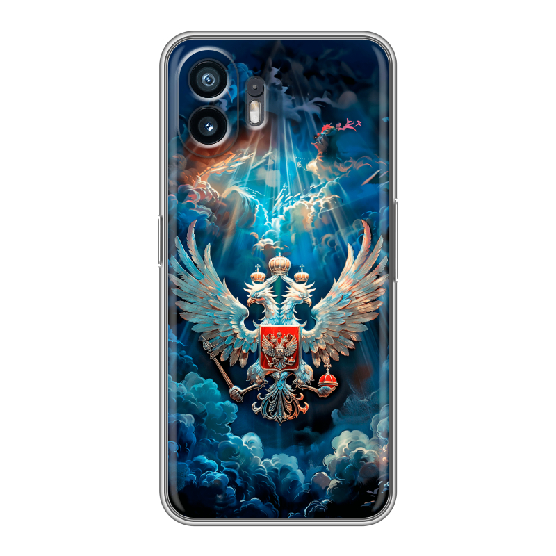 Силиконовый чехол на Nothing Phone (2) с принтом Герб флаг России Силиконовый чехол на Nothing Phone (2) с принтом Герб флаг России