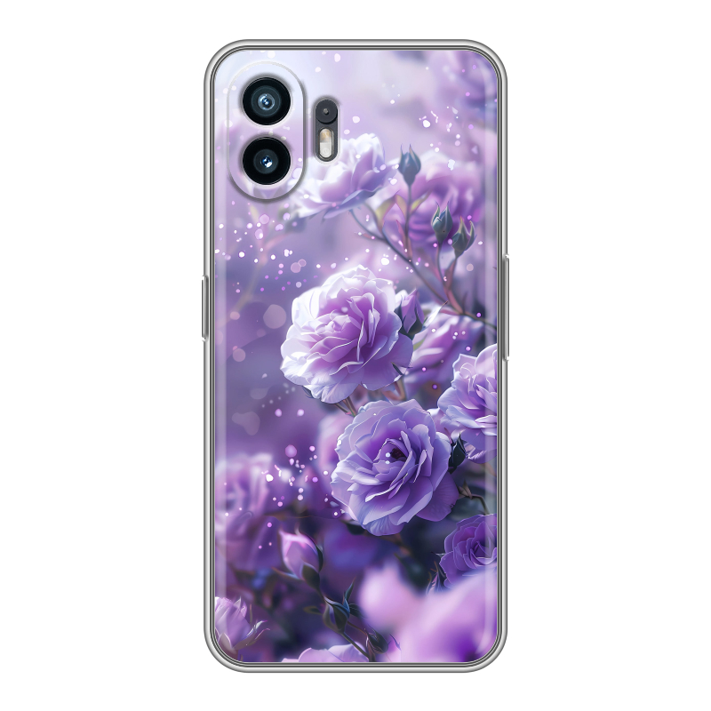 Силиконовый чехол на Nothing Phone (2) с принтом Розы цветы Силиконовый чехол на Nothing Phone (2) с принтом Розы цветы