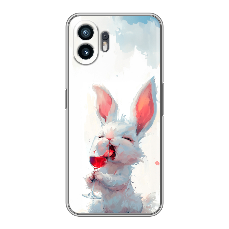 Силиконовый противоударный чехол на Nothing Phone (2) с принтом кролик зайчик Силиконовый противоударный чехол на Nothing Phone (2) с принтом кролик зайчик