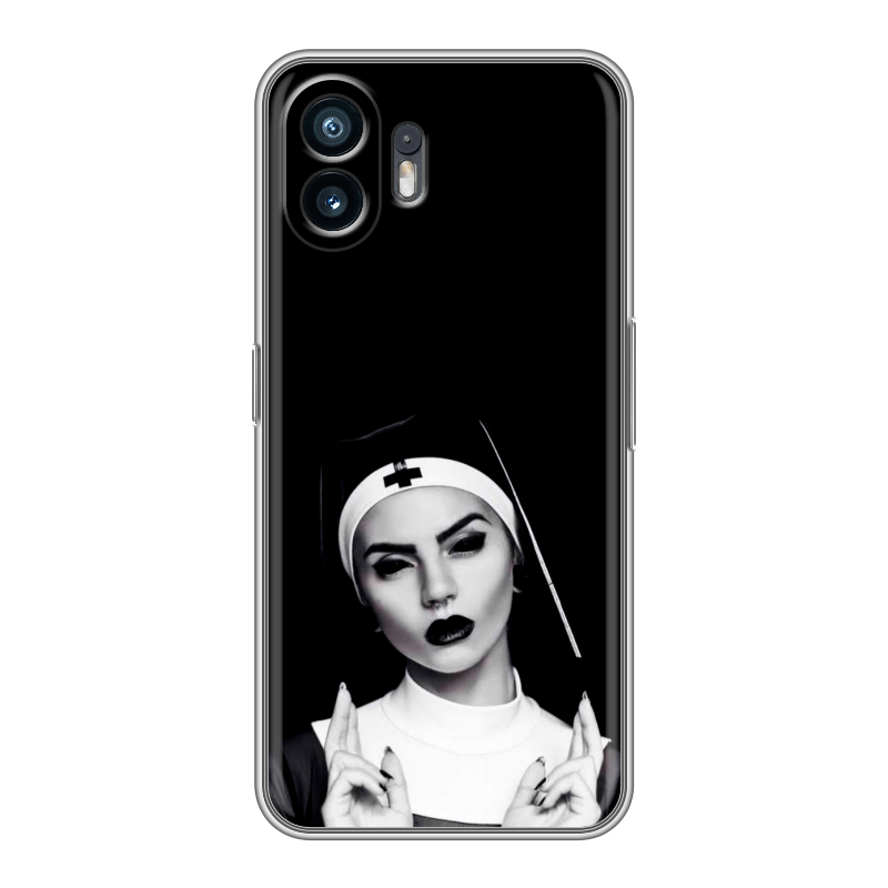 Силиконовый чехол на Nothing Phone (2) с принтом монашка Силиконовый чехол на Nothing Phone (2) с принтом монашка