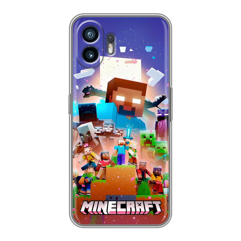 Силиконовый противоударный чехол на Nothing Phone (2) с принтом Майнкрафт Minecraft Силиконовый противоударный чехол на Nothing Phone (2) с принтом Майнкрафт Minecraft