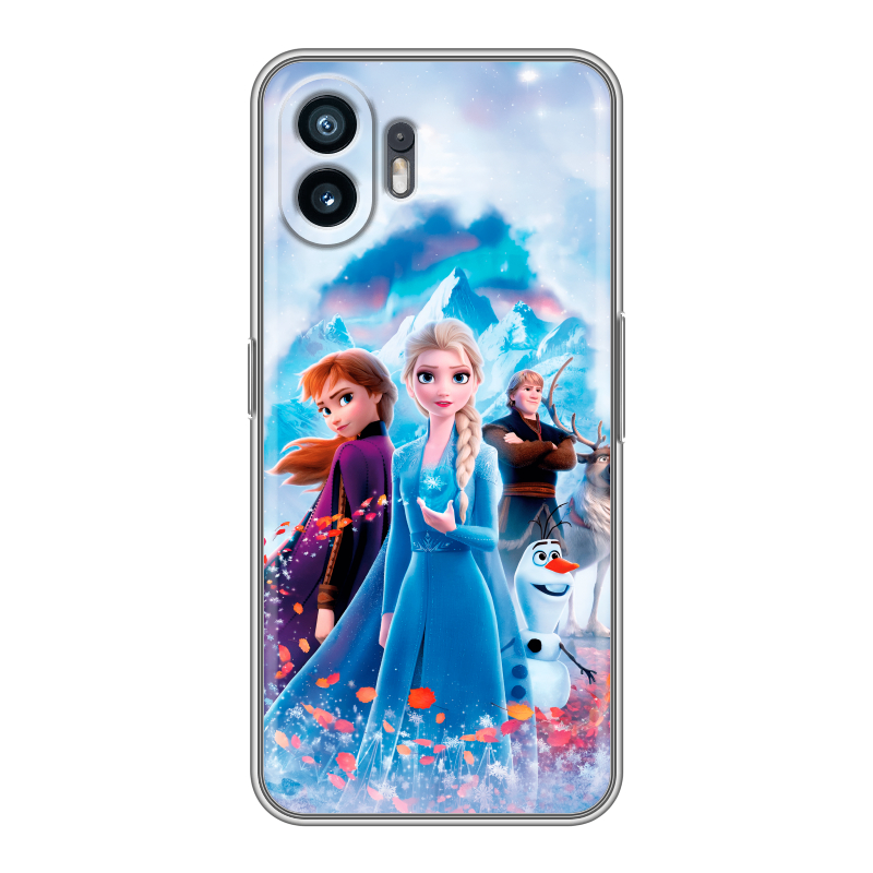 Силиконовый чехол на Nothing Phone (2) с принтом Холодное сердце Frozen Силиконовый чехол на Nothing Phone (2) с принтом Холодное сердце Frozen