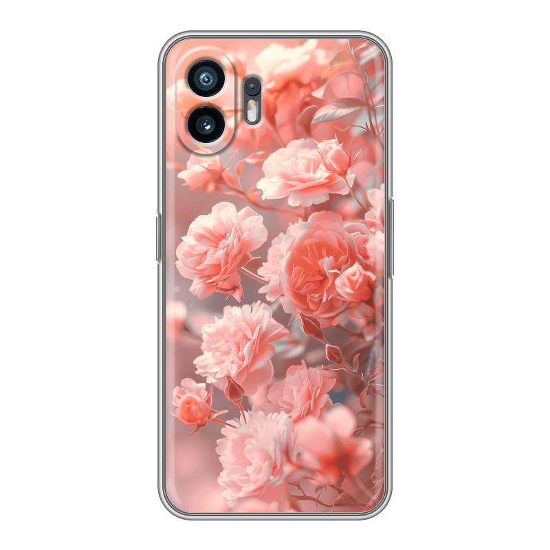 Силиконовый чехол на Nothing Phone (2) с принтом Розы цветы Силиконовый чехол на Nothing Phone (2) с принтом Розы цветы