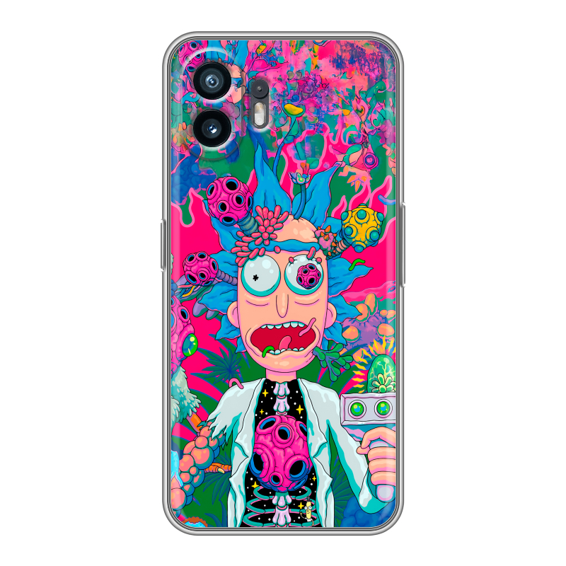 Силиконовый противоударный чехол на Nothing Phone (2) с принтом Рик и Морти Rick Morty Силиконовый противоударный чехол на Nothing Phone (2) с принтом Рик и Морти Rick Morty