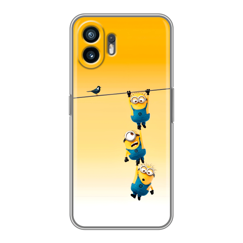 Силиконовый противоударный чехол на Nothing Phone (2) с принтом Миньоны Силиконовый противоударный чехол на Nothing Phone (2) с принтом Миньоны