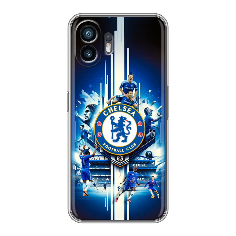 Силиконовый противоударный чехол на Nothing Phone (2) с принтом Chelsea Челси Силиконовый противоударный чехол на Nothing Phone (2) с принтом Chelsea Челси