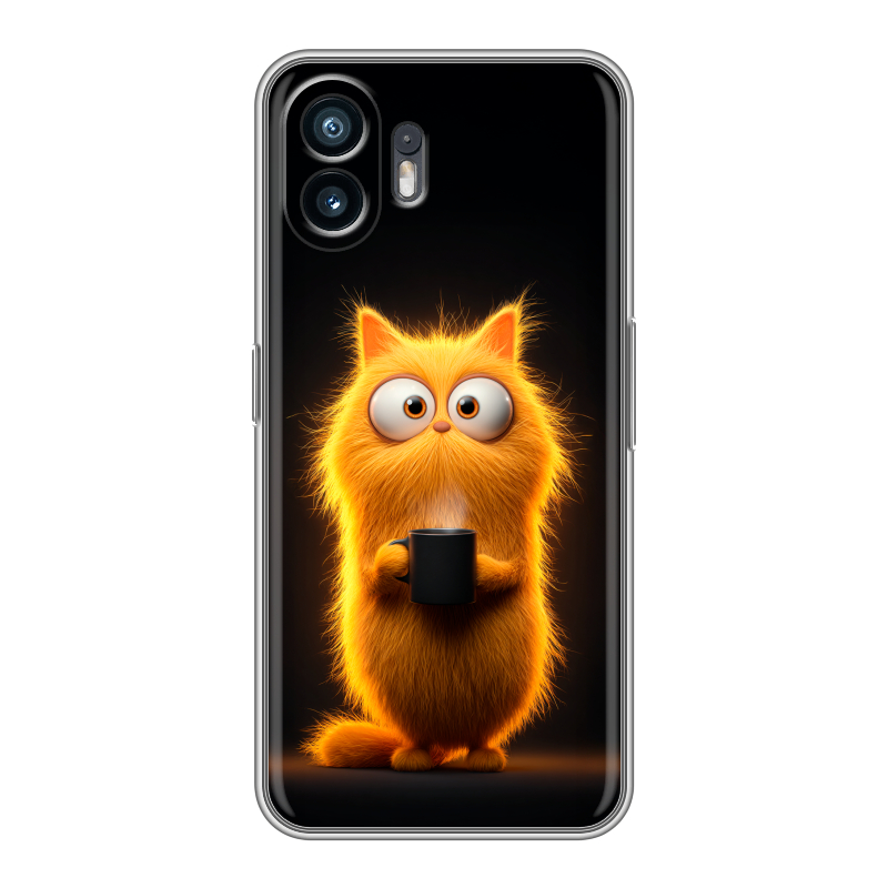 Силиконовый противоударный чехол на Nothing Phone (2) с принтом Смешной кот Силиконовый противоударный чехол на Nothing Phone (2) с принтом Смешной кот