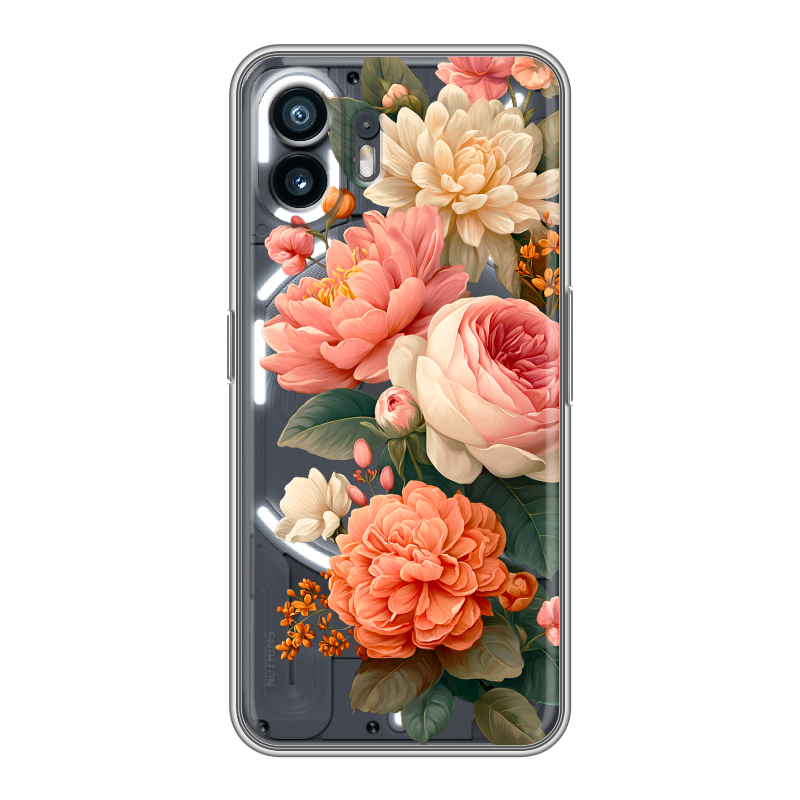 Силиконовый чехол на Nothing Phone (2) с принтом цветы Силиконовый чехол на Nothing Phone (2) с принтом цветы
