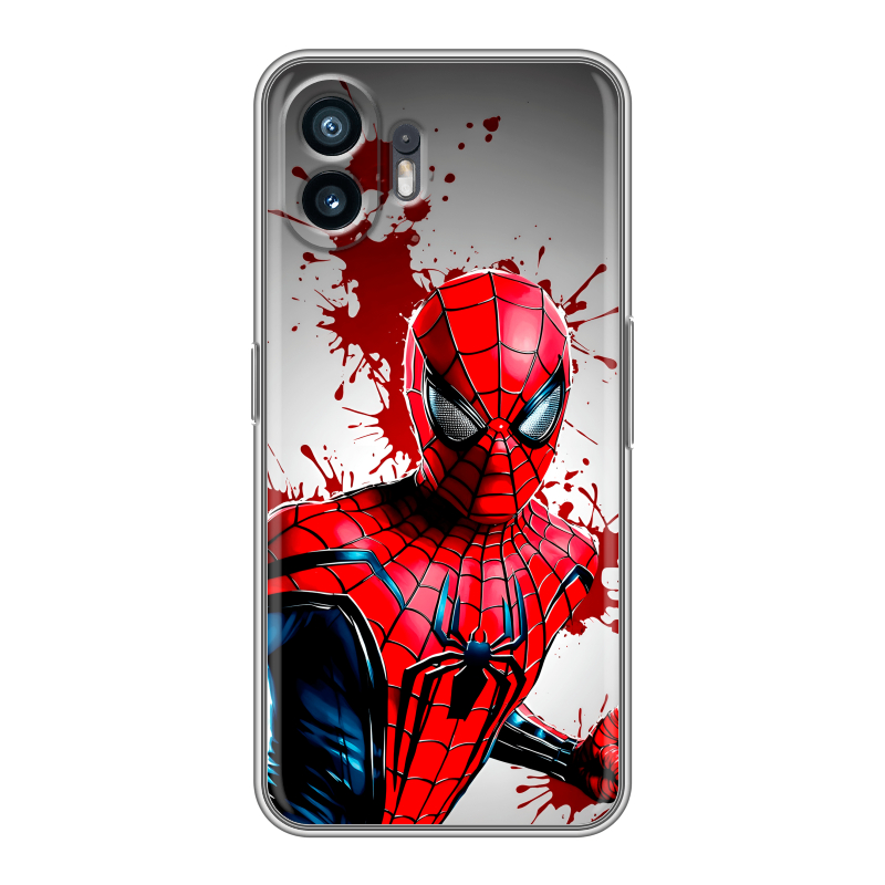 Силиконовый противоударный чехол на Nothing Phone (2) с принтом Spiderman Человек паук Силиконовый противоударный чехол на Nothing Phone (2) с принтом Spiderman Человек паук