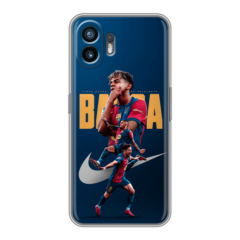 Силиконовый чехол на Nothing Phone (2) с принтом Барселона Barca Yamal Силиконовый чехол на Nothing Phone (2) с принтом Барселона Barca Yamal