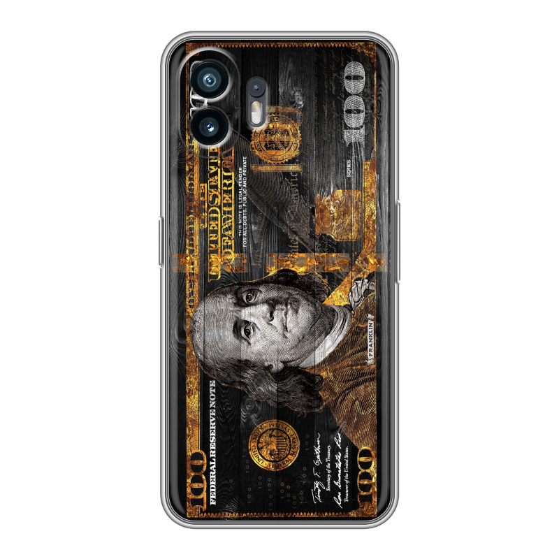 Силиконовый чехол на Nothing Phone (2) с принтом Доллар деньги Силиконовый чехол на Nothing Phone (2) с принтом Доллар деньги