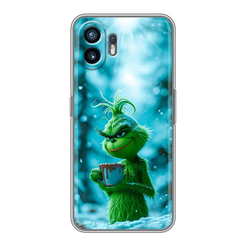 Силиконовый чехол на Nothing Phone (2) с принтом Новый год гринч Силиконовый чехол на Nothing Phone (2) с принтом Новый год гринч
