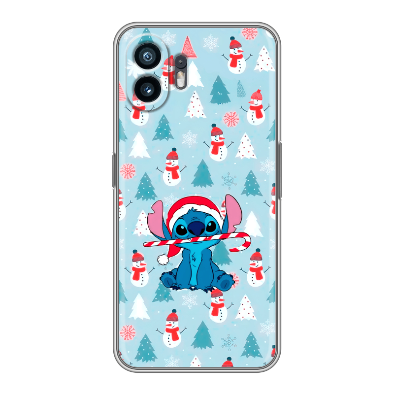 Силиконовый противоударный чехол на Nothing Phone (2) с принтом Стич Новый год Силиконовый противоударный чехол на Nothing Phone (2) с принтом Стич Новый год