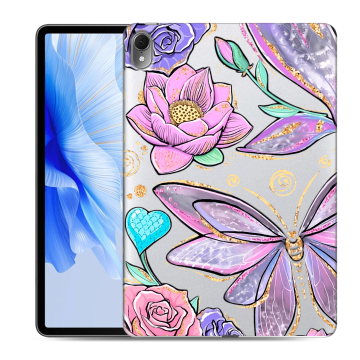 Силиконовый чехол на Huawei MatePad Air с принтом Бабочки и цветы