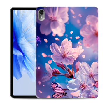 Силиконовый чехол на Huawei MatePad Air с принтом цветы бабочки