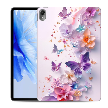 Силиконовый чехол на Huawei MatePad Air с принтом цветы бабочки