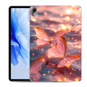 Силиконовый чехол на Huawei MatePad Air с принтом бабочки розовые
