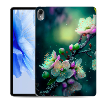 Силиконовый чехол на Huawei MatePad Air с принтом Цветы и мрамор