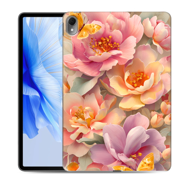 Силиконовый чехол на Huawei MatePad Air с принтом Цветы и бабочки