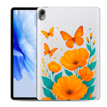 Силиконовый чехол на Huawei MatePad Air с принтом цветы бабочки