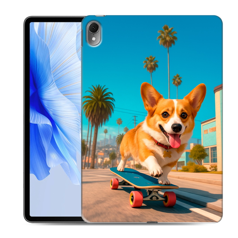 Силиконовый чехол на Huawei MatePad Air с принтом Корги на скейте Силиконовый чехол на Huawei MatePad Air с принтом Корги на скейте