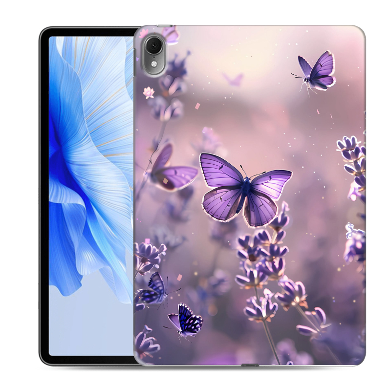 Силиконовый чехол на планшета Huawei MatePad Air с принтом бабочки и лаванда Силиконовый чехол на планшета Huawei MatePad Air с принтом бабочки и лаванда