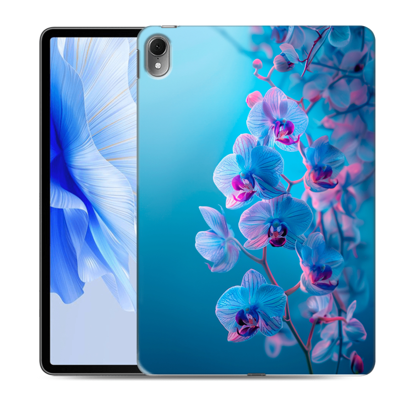 Силиконовый чехол на Huawei MatePad Air с принтом голубые орхидеи Силиконовый чехол на Huawei MatePad Air с принтом голубые орхидеи